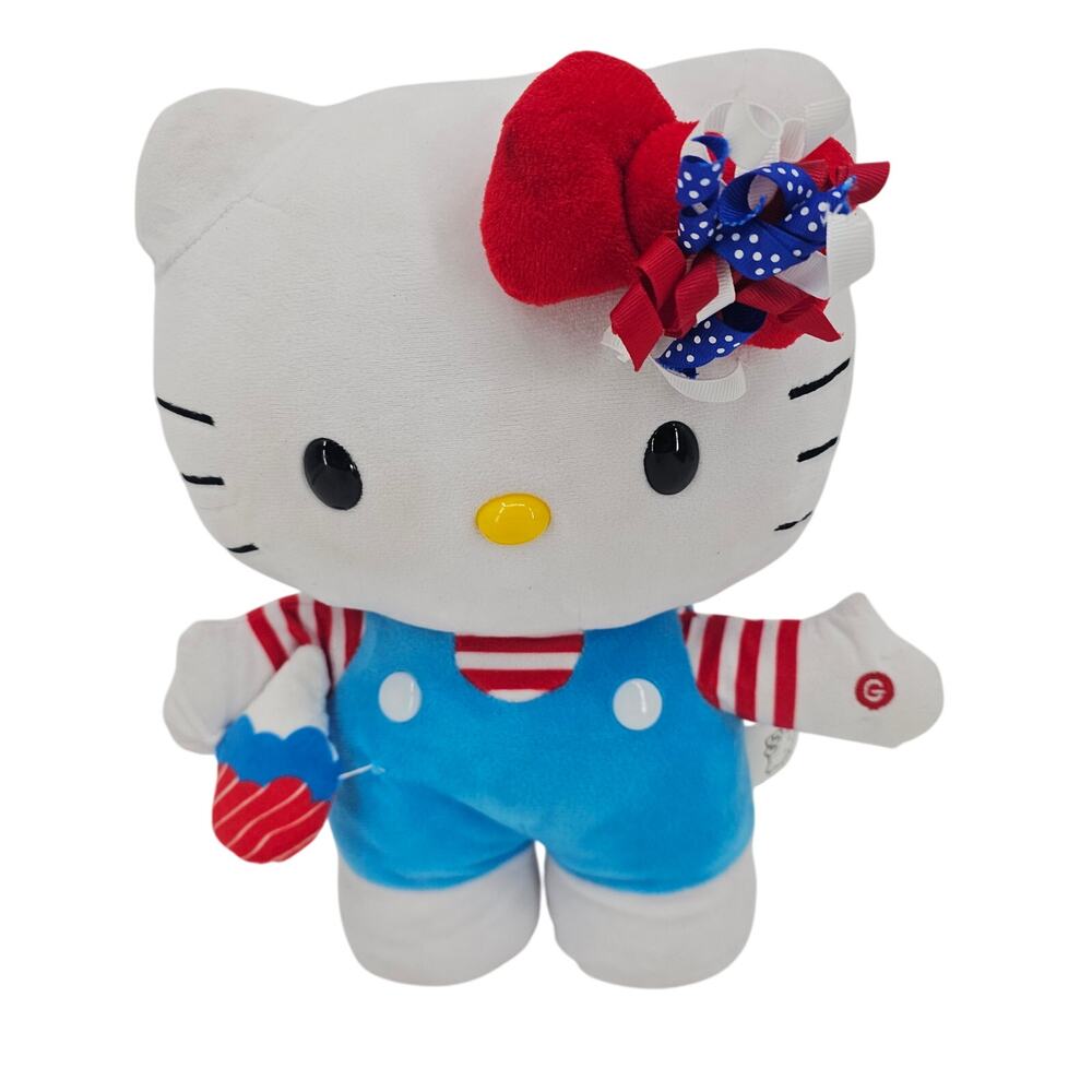 Hello Kitty 4th of July Side Stepper Dancing Plush American Flag WORKING